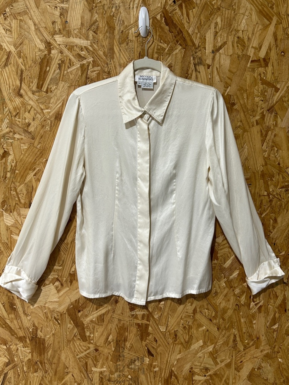 Vintage Nicole Summers 100% Silk Button-Front Blouse, Size 10